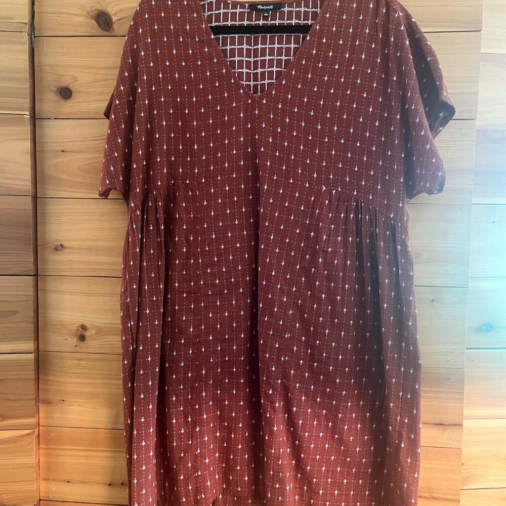 Madewell Rust and White Patterned Top